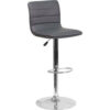 Flash Furniture Contemporary Adjustable Height Barstool - Stitch Back - Vinyl - Gray