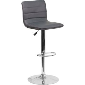 Flash Furniture Contemporary Adjustable Height Barstool - Stitch Back - Vinyl - Gray