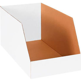 Global Industrial™ Jumbo Open Top Corrugated Bin Boxes 12""Wx24""Lx12""H White