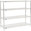 Nexel® 4 Shelf Chrome Wire Shelving Unit Starter 72""W x 21""D x 63""H