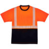 Ergodyne® GloWear® 8280BK Hi-Vis Performance T-Shirt Black Bottom Class 2 S Orange