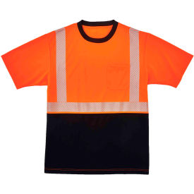Ergodyne® GloWear® 8280BK Hi-Vis Performance T-Shirt Black Bottom Class 2 S Orange
