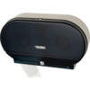 Global Industrial™ Plastic Twin Jumbo Roll Toilet Tissue Dispenser Two 9"" Rolls Gray
