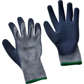 Global Industrial™ Ultra-Grip Foam Latex Coated Gloves Poly/Cotton Knit Black/Gray Med