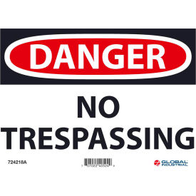 Global Industrial™ Danger No Trespassing 7x10 Aluminum