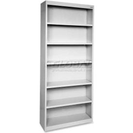 Lorell Fortress Series 6-Shelf Bookcase LLR41292 13""W x 34-1/2""D x 82""H Light Gray