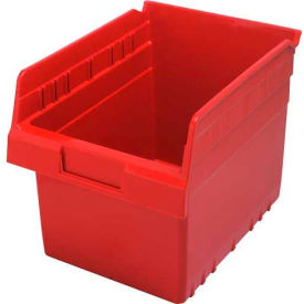 Plastic Nesting Storage Shelf Bin QSB807 8-3/8""W x 11-5/8""D x 8""H Red