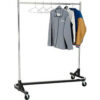 Rolling Z Rack - Heavy Duty Square Tubing (RZ/1) - Chrome Upright & Hangrail - Black Base