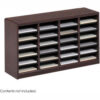 24 Compartment Wooden Literature Organizer - Mahogany