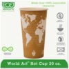 Eco-Products® World Art Renewable Resource Hot Drink Cups 20 oz Tan 1000/Carton