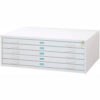 5-Drawer Steel Flat File for 36"" x 48"" Documents White