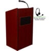 Oklahoma Sound Aristocrat Sound Podium / Lectern w / Headset Wireless Mic Mahogany