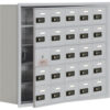 Salsbury 5-Tier 25 Door Cell Locker w/ Recessed Combo Locks 37""W x 8-3/4""D x 31""H Gray Assembled
