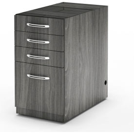 Safco® Aberdeen Credenza PBBF Ped 15 1/4""W x 20""D x 27-1/2""H Gray Steel