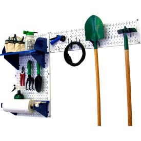 Wall Control Pegboard Garden Tool Board Organizer White/Blue 48"" X 32"" X 9""