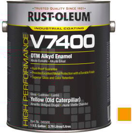 Rust-Oleum V7400 Series 340 VOC DTM Alkyd Enamel Yellow (Old Catpillr) Gallon Can - 245500
