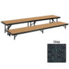 2 Level Straight Riser with Carpet - 96""L x 18""W - 8""H & 16""H - Grey