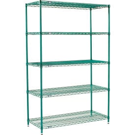 Nexel® 5 Shelf Poly-Green® Wire Shelving Unit Starter 36""W x 18""D x 63""H