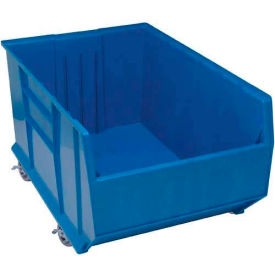 Quantum Plastic Mobile Rack Bin 23-7/8""W x 41-7/8""D x 17-1/2""H Blue