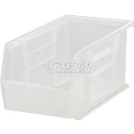 Global Industrial™ Plastic Hang & Stack Bin 10-7/8""L x 4-1/8""W x 4""H Clear