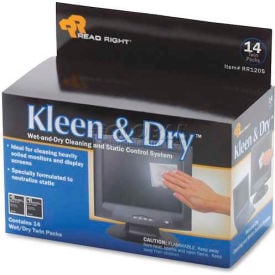 Read Right® Kleen & Dry Screen Cleaning Pads 14/Box - REARR1205