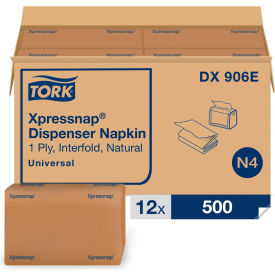 Tork® Xpressnap Interfold Dispenser Napkins 2-Ply Bag-Pack 13""x 8-1/2"" Natural 500/Carton