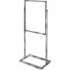 22"" x 28"" Bulletin Sign Holder w/ Rectangular Tubing Base - Chrome