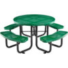 Global Industrial™ 46"" Round Picnic Table Perforated Metal Green