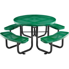 Global Industrial™ 46"" Round Picnic Table Perforated Metal Green