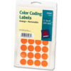 Avery® Print or Write Removable Color-Coding Labels 3/4"" Dia Orange 1008/Pack