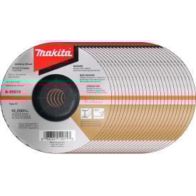 Makita® INOX Grinding Wheel 36 Grit Type 27 6"" Dia x 1/4""T x 7/8"" Cntr Hole Dia 5/Pk