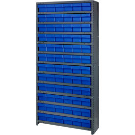 Quantum CL1275-601 Closed Shelving Euro Drawer Unit - 36x12x75 - 72 Euro Drawers Blue