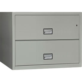 Phoenix Safe Lateral 38"" 2-Drawer Fire and Water Resistant File Cabinet Light Gray - LAT2W38LG
