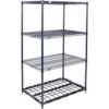 Nexel® 4 Shelf Nexelon® Blue Wire Shelving Unit Starter 1 HD Shelf 36""W x 18""D x 74""H