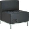 Alera®  Armless L Sectional Seating with Power - 26-3/8"" x 26-3/8"" x 30-1/2"" Black - QUB Series