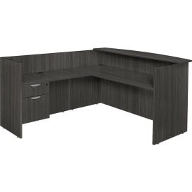 Regency Legacy Single Pedestal Reception Desk Ash Grey