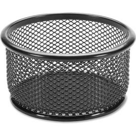 Lorell® Mesh Paper Clip Holder 3-3/4"" x 3-3/4"" Black