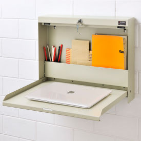 Global Industrial™ Wall Mounted Fold Down Shop Desk 20""W x 3-3/8""D Tan