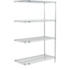 Nexel® 4 Shelf Poly-Z-Brite® Wire Shelving Unit Add On 48""W x 18""D x 74""H