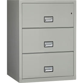 Phoenix Safe Lateral 31"" 3-Drawer Fire and Water Resistant File Cabinet Light Gray - LAT3W31LG