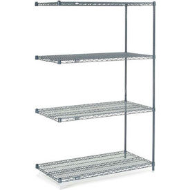 Nexel® 4 Shelf Nexelon® Blue Wire Shelving Unit Add On 42""W x 24""D x 54""H