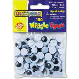 Creativity Street 3446-02 Wiggle Eyes Assortment Assorted Sizes Black 100/Pack