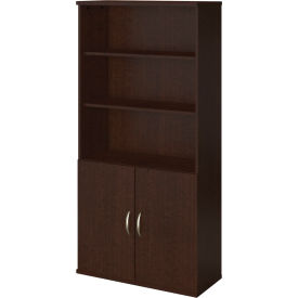 Bush Furniture Bookshelf with 5 Shelves - 36""W - Mocha Cherry - Series C Elite