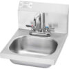 Krowne® HS-18 16"" Wide Hand Sink With Deck Mount Faucet Wrist Handles