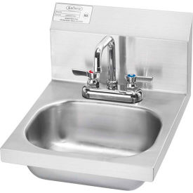 Krowne® HS-18 16"" Wide Hand Sink With Deck Mount Faucet Wrist Handles