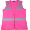 ERB® Girl Power At Work™ S721 Non-ANSI Women's Safety Vest Zipper Closure L Pink