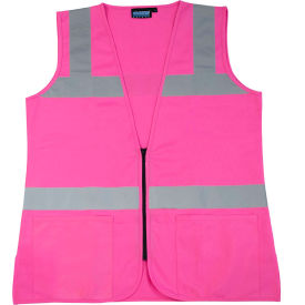 ERB® Girl Power At Work™ S721 Non-ANSI Women's Safety Vest Zipper Closure L Pink