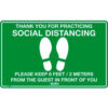 Global Industrial™ Green Social Distancing Floor Sign 16"" W x 10"" H  Vinyl Adhesive