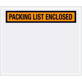 Panel Face Envelopes ""Packing List Enclosed"" Print 6-1/2""L x 5""W Orange 1000/Pack