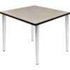 Regency Kahlo 36"" Square Multipurpose Breakroom Tapered Leg Table Maple/ Chrome